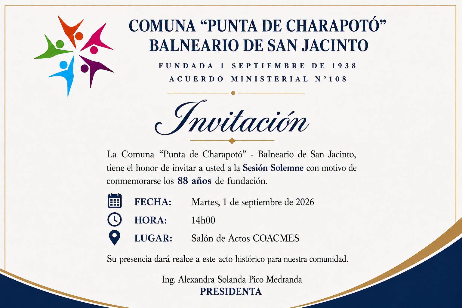 Solemn Session for the 88th Anniversary of the Punta de Charapotó Commune