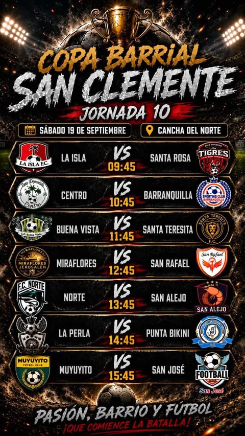 Copa Barrial San Clemente — Jornada 10