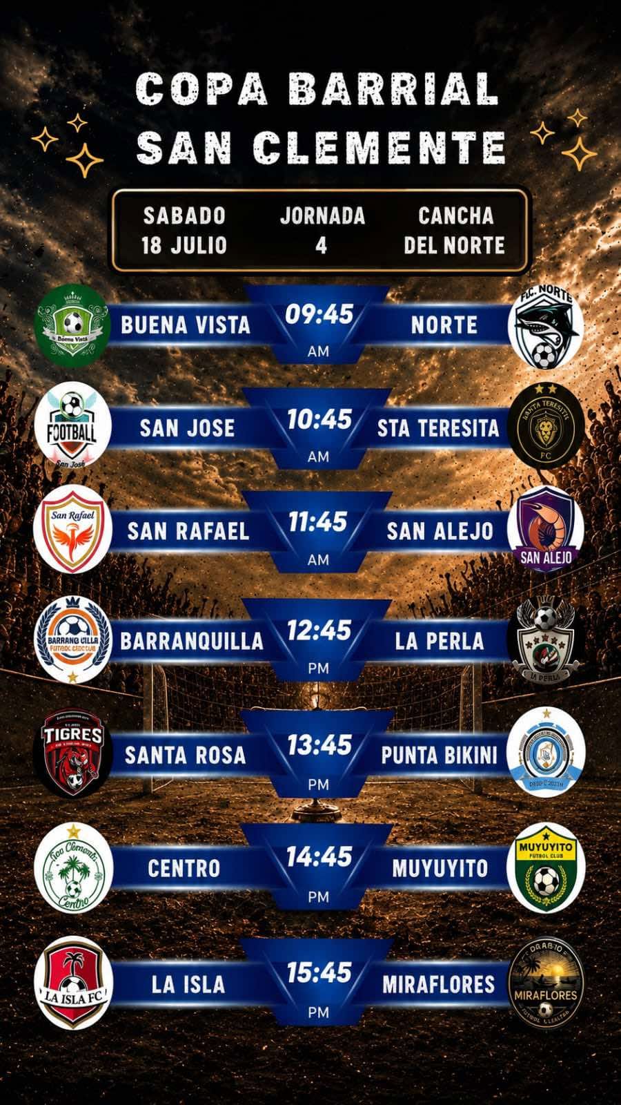 Copa Barrial San Clemente - Jornada 4