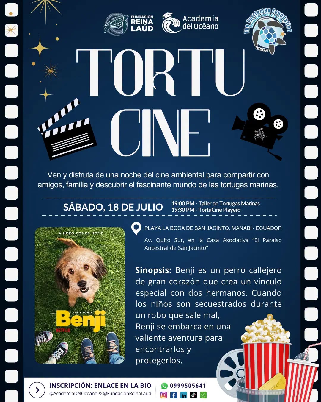 TortuCine Playero: Taller de Tortugas Marinas y pelicula Benji