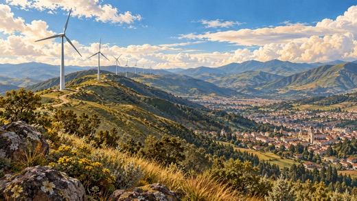 Villonaco wind turbines above Loja
